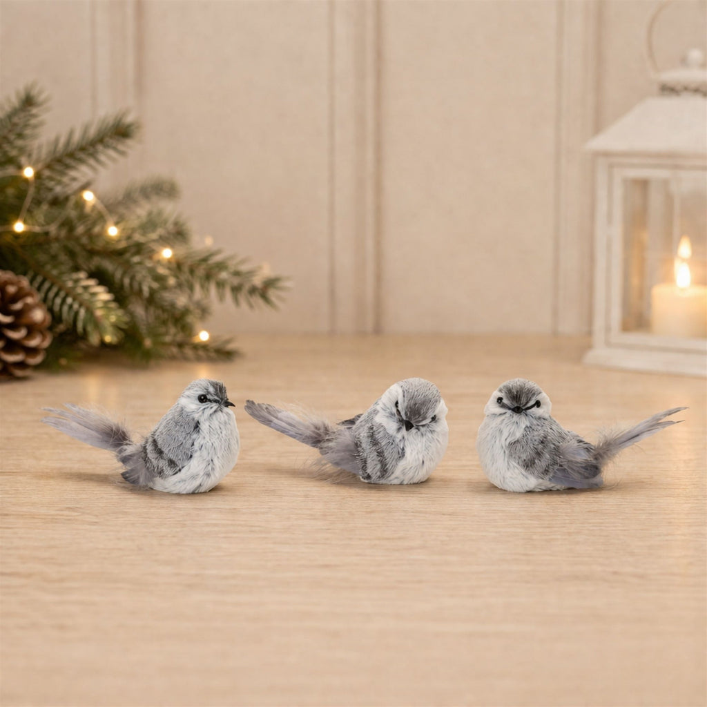 Feathered Bird Shelf Sitter (Set of 12)