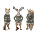 Winter Animal with Sweater Figurine (Set of 3)