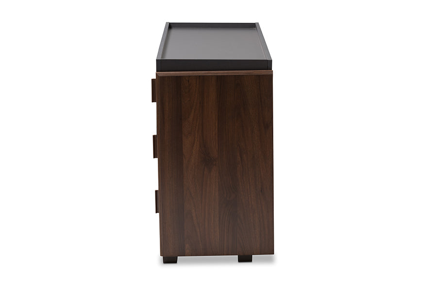 Baxton Studio Rikke Modern and Contemporary Two-Tone Gray and Walnut Finished Wood 6-Drawer Dresser