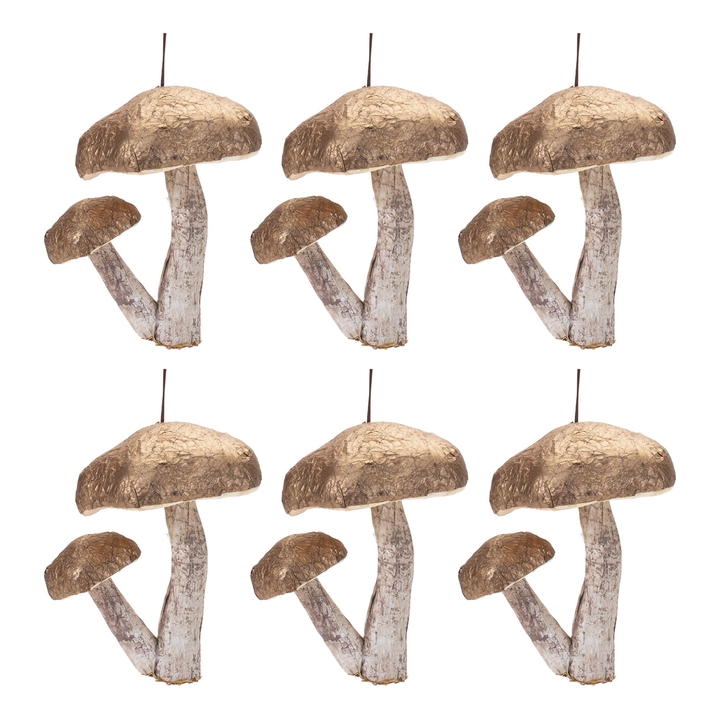 Double Mushroom Ornament (Set of 6)