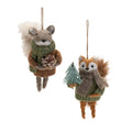 Felt Squirrel and Fox Ornament (Set of 12)
