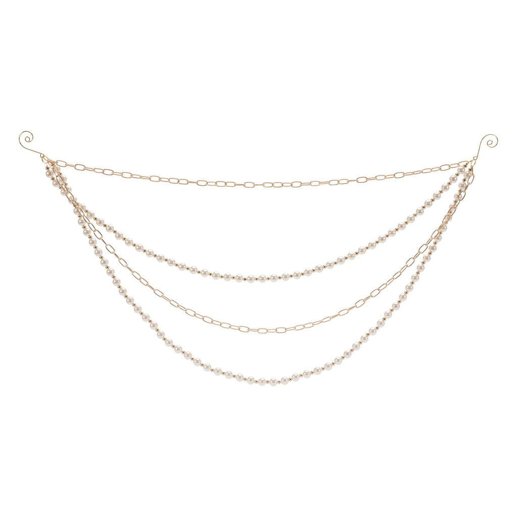 Pearl Bead and Chain Link Garland (Set of 2)