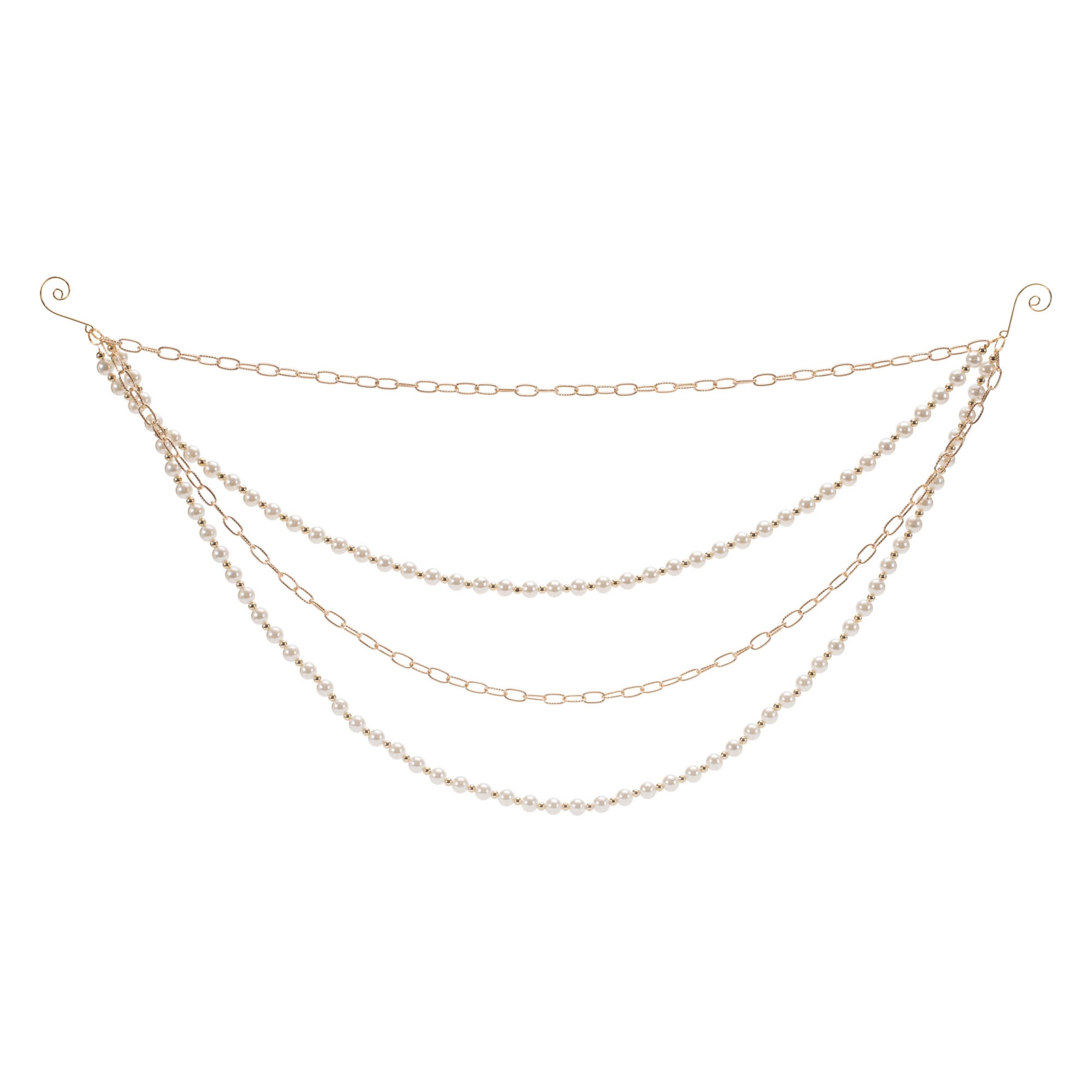 Pearl Bead and Chain Link Garland (Set of 2)