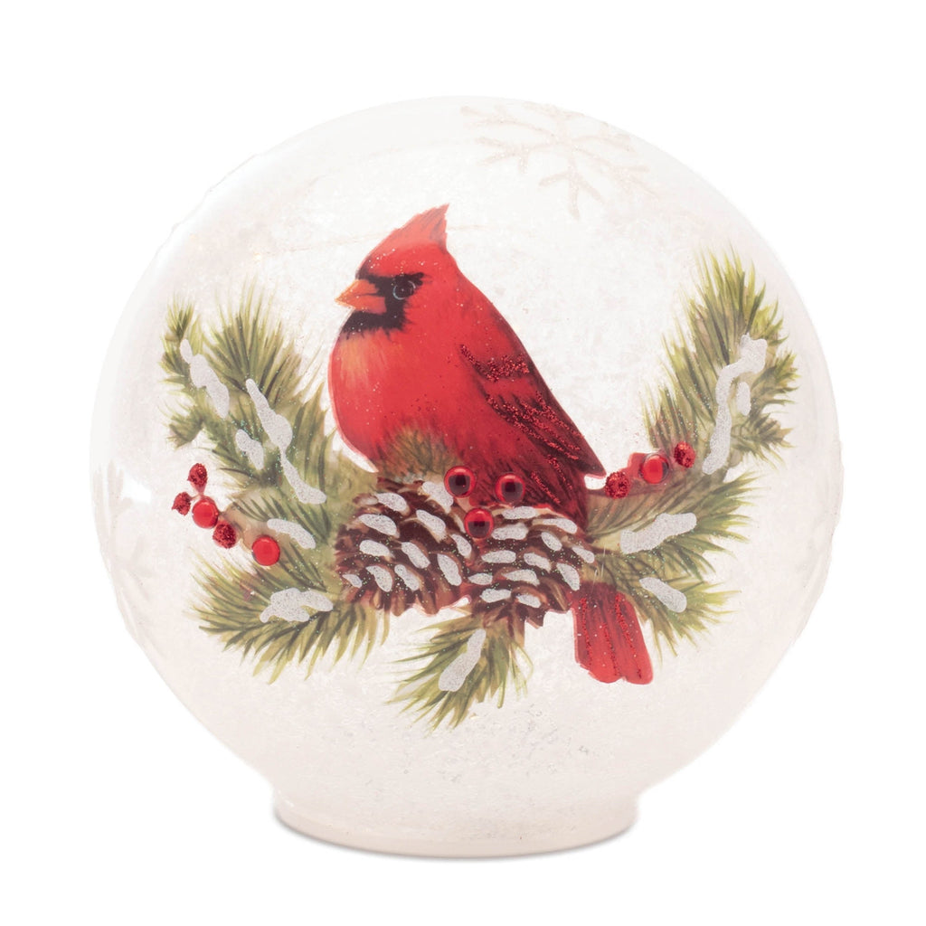 LED Cardinal Pine Globe (Set of 2)