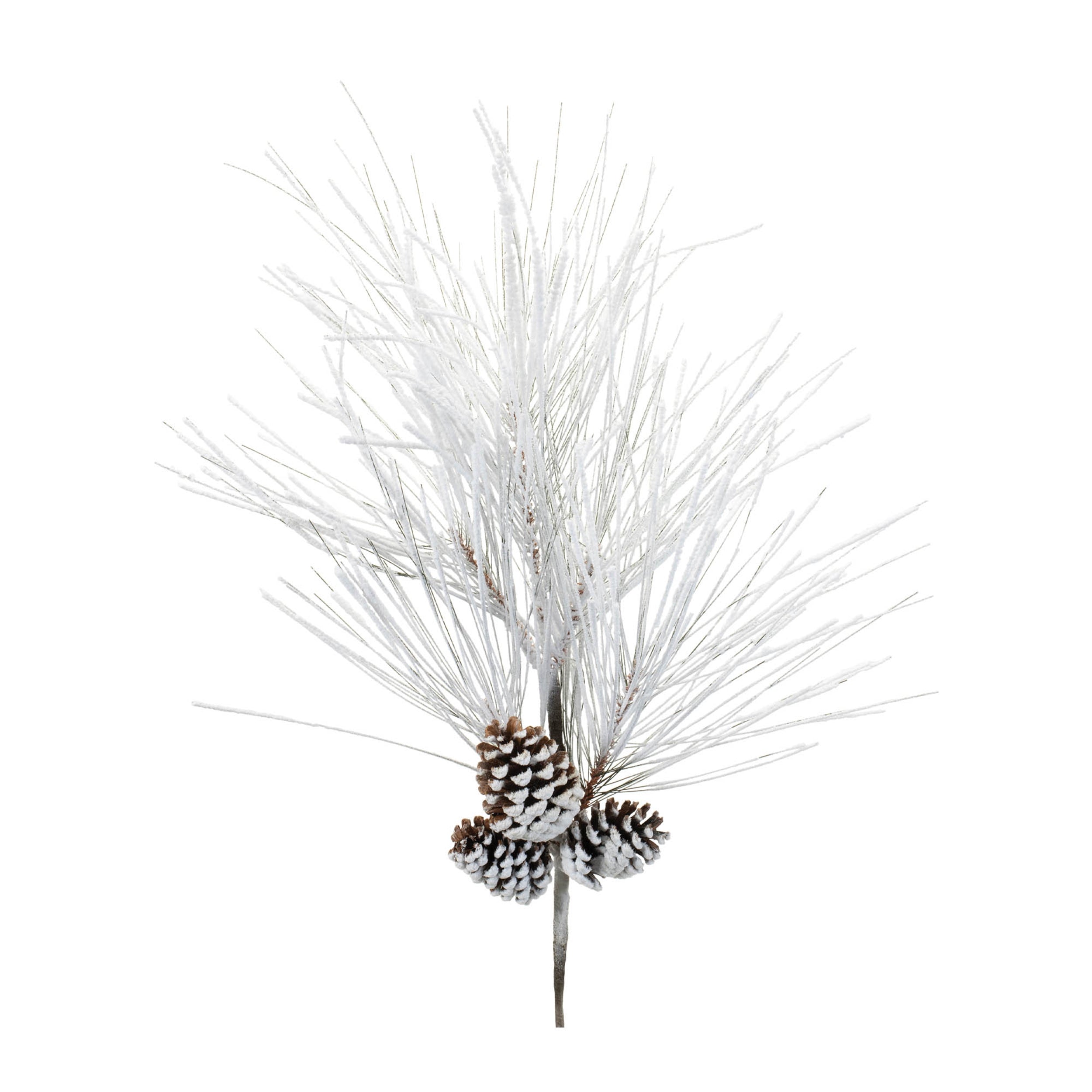 Flocked Long Neddle Pine Spray (Set of 2)