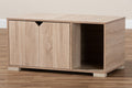 Baxton Studio Jasper Modern and Contemporary Oak Finished 2-Door Wood Cat Litter Box Cover House