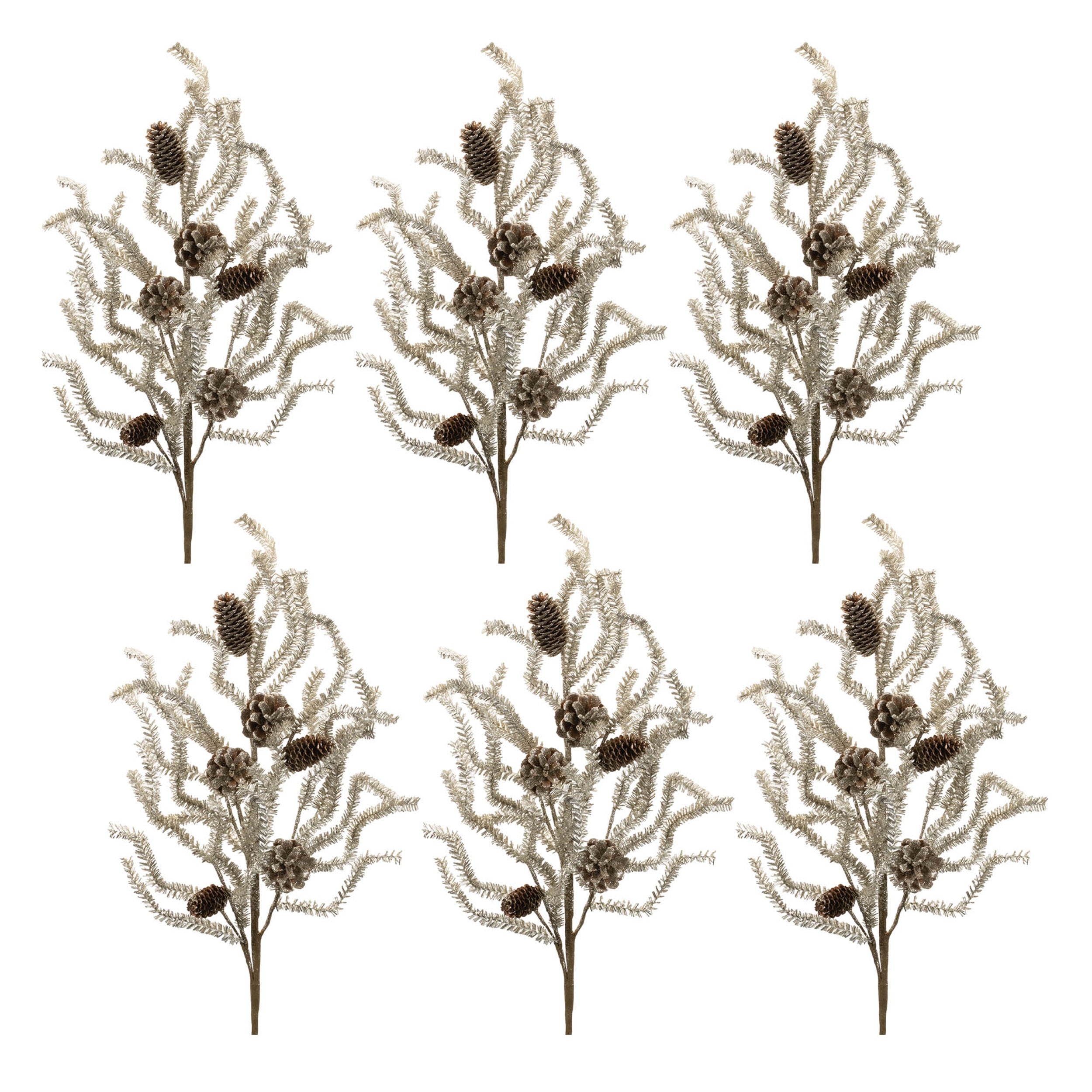 Tinsel Pine Spray (Set of 6)