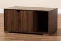 Baxton Studio Jasper Modern and Contemporary Walnut Brown Finished 2-Door Wood Cat Litter Box Cover House