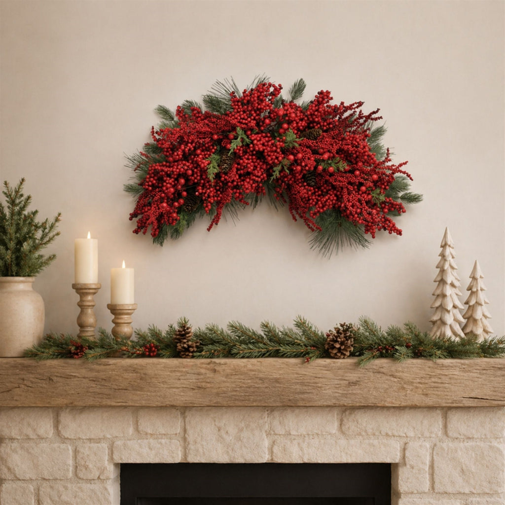Mixed Pine and Berry Cresti 31"L