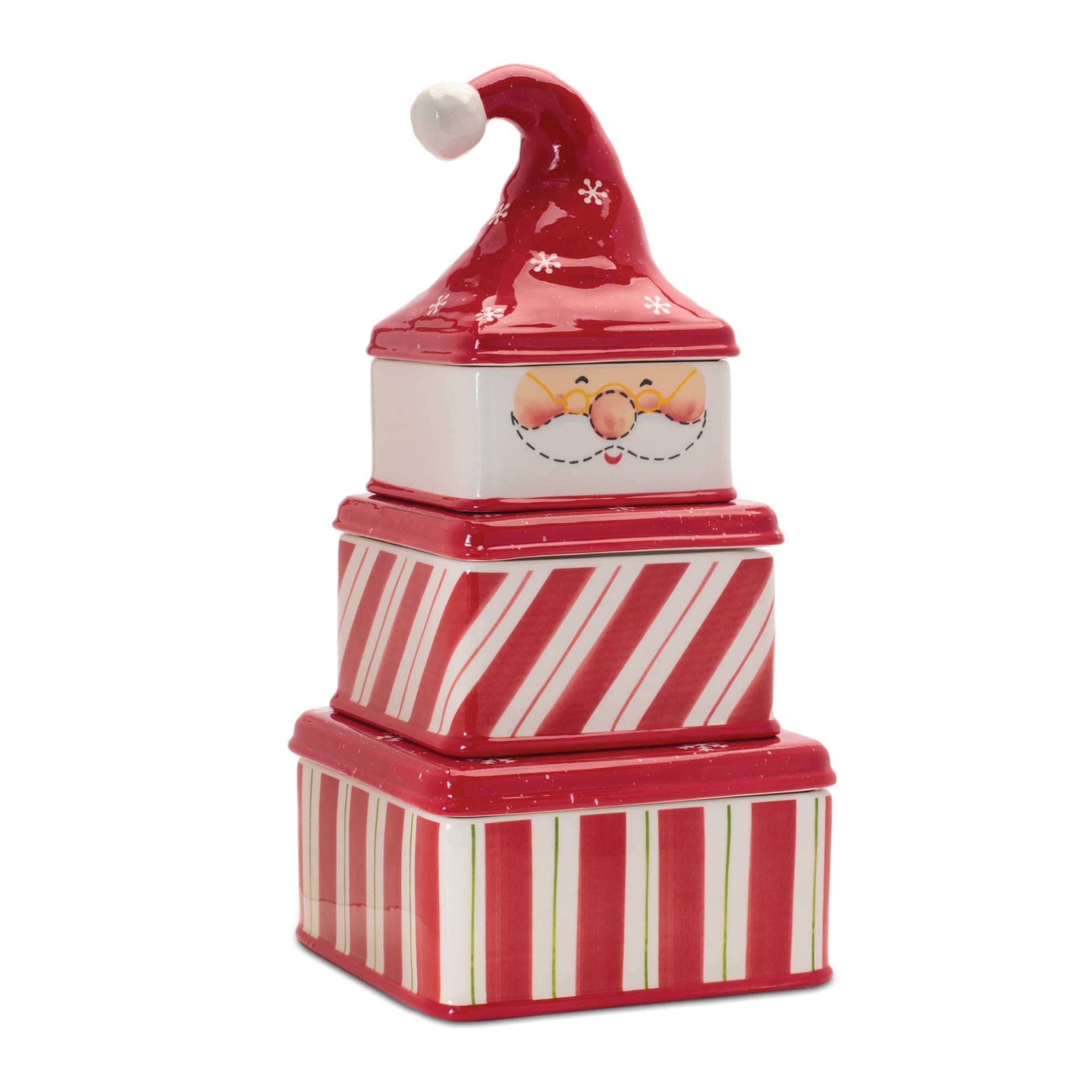 Ceramic Stacking Santa Character (Set of 3)