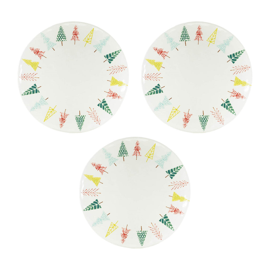 Ceramic Pine Tree Print Platter (Set of 3)