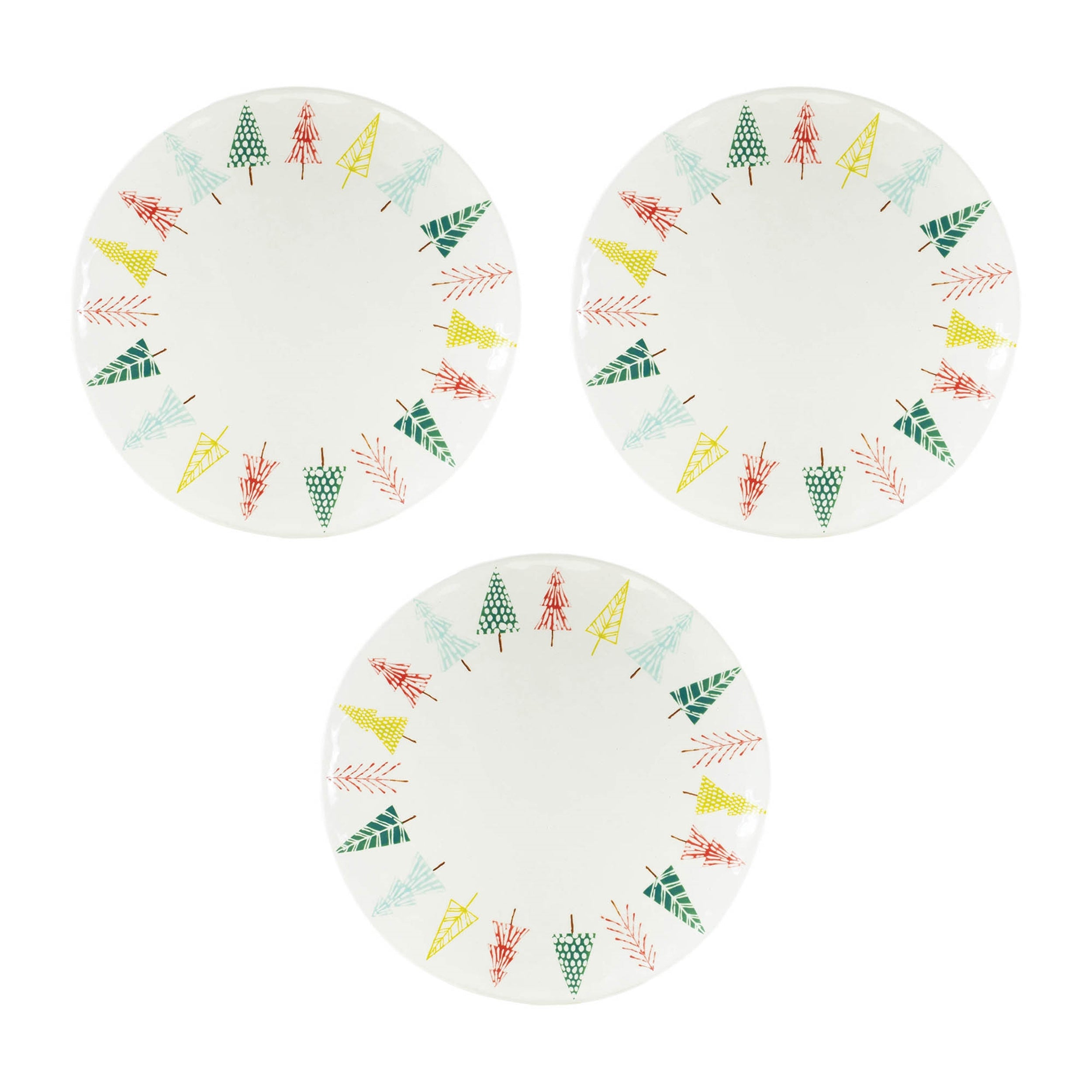 Ceramic Pine Tree Print Platter (Set of 3)