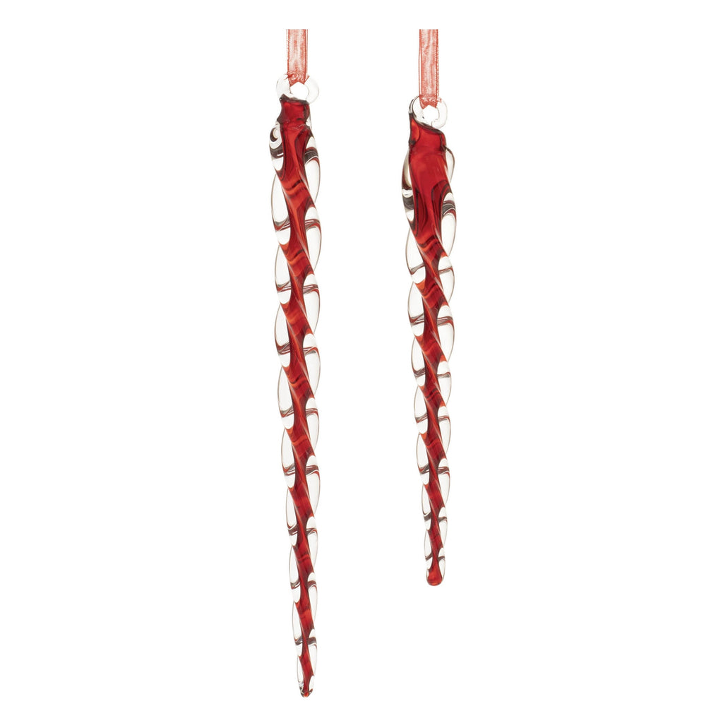 Twisted Glass Icicle Ornament (Set of 12)