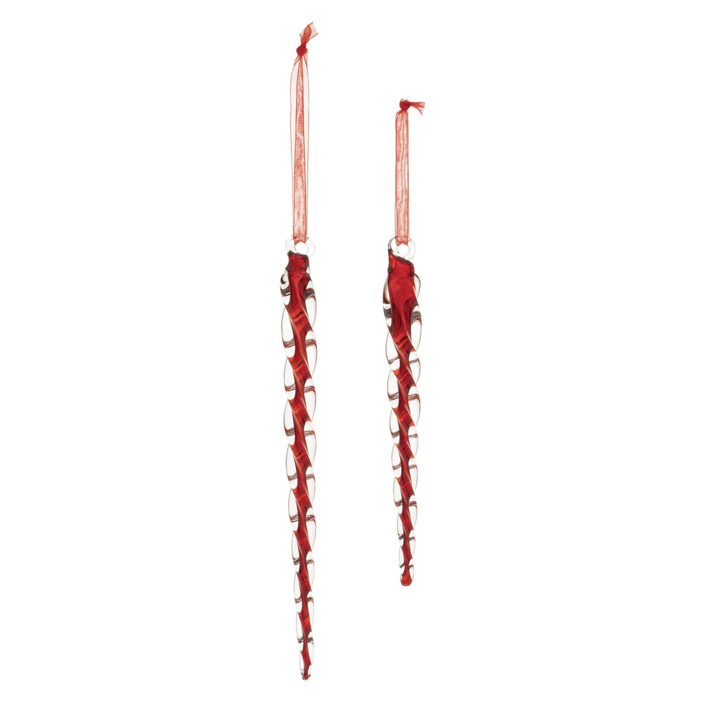 Twisted Glass Icicle Ornament (Set of 12)