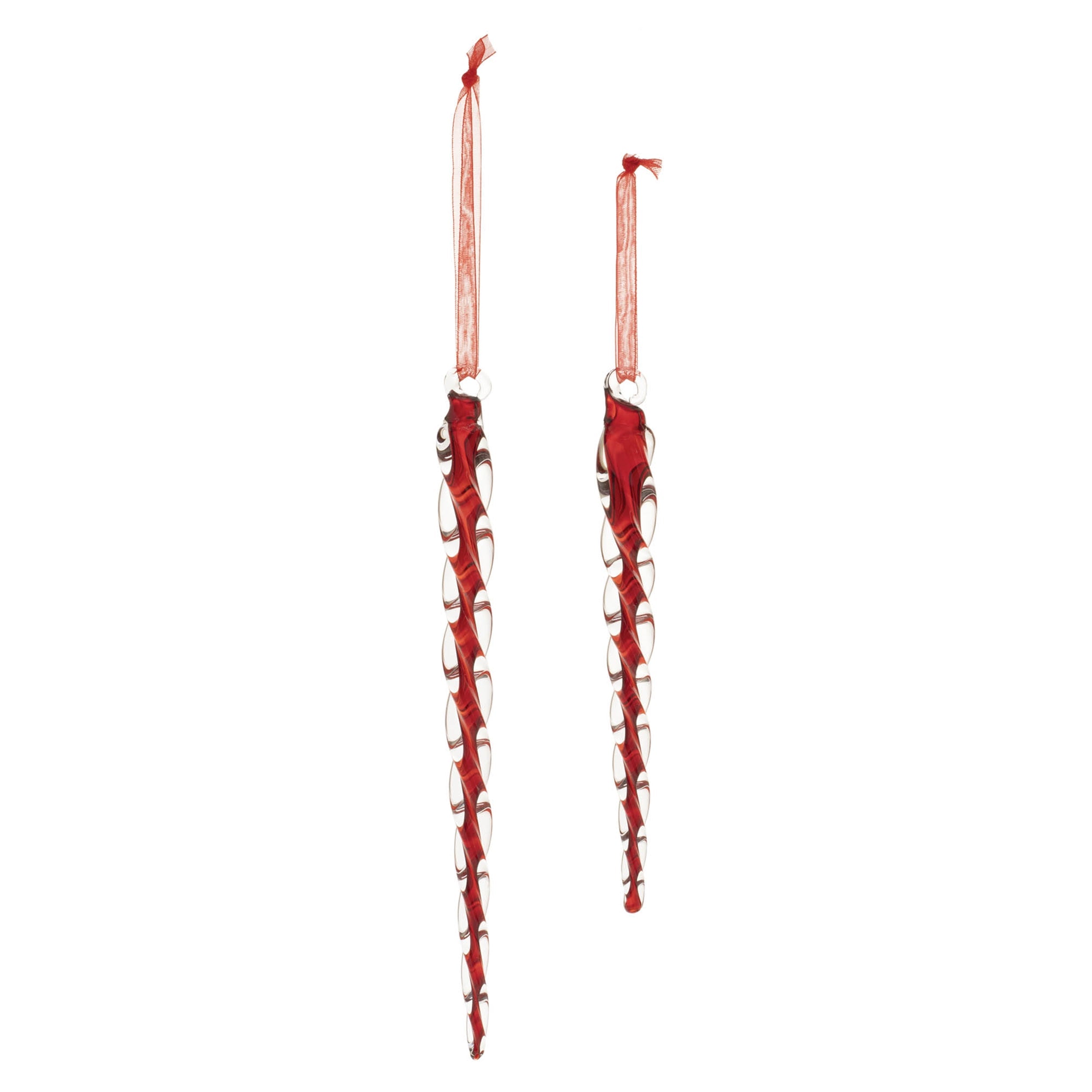 Twisted Glass Icicle Ornament (Set of 12)