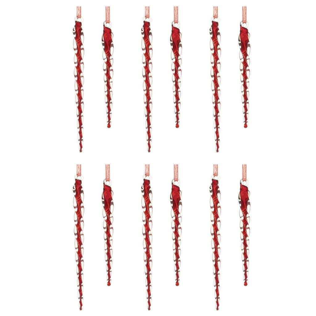 Twisted Glass Icicle Ornament (Set of 12)