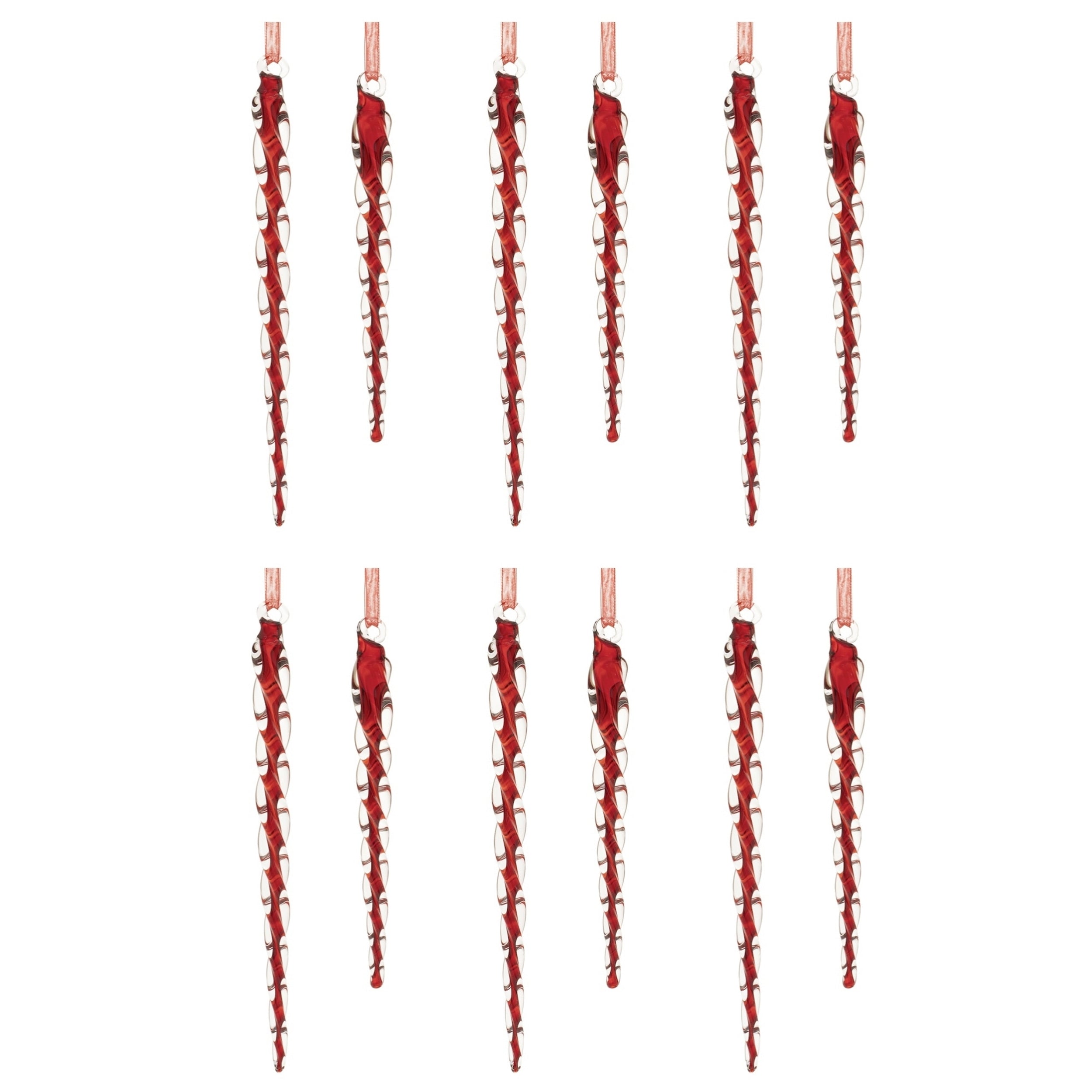 Twisted Glass Icicle Ornament (Set of 12)