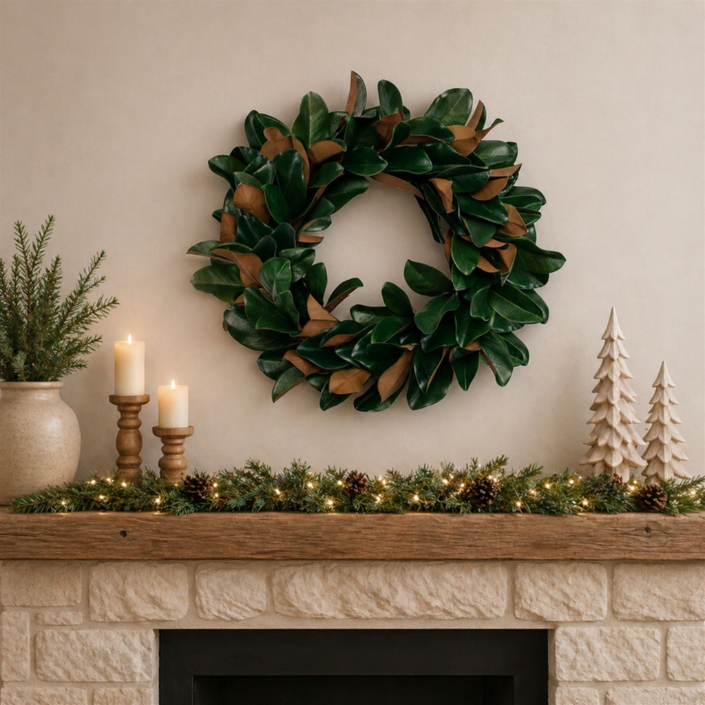 Magnolia Leaf Wreath 24"D