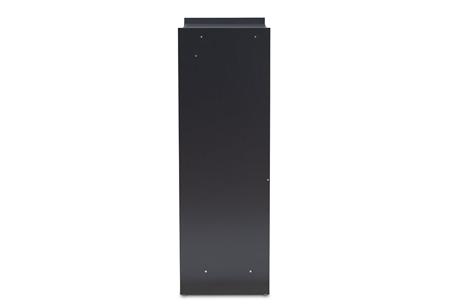 Baxton Studio Leone Modern and Contemporary Charcoal Finished 2-Door Wood Entryway Shoe Storage Cabinet
