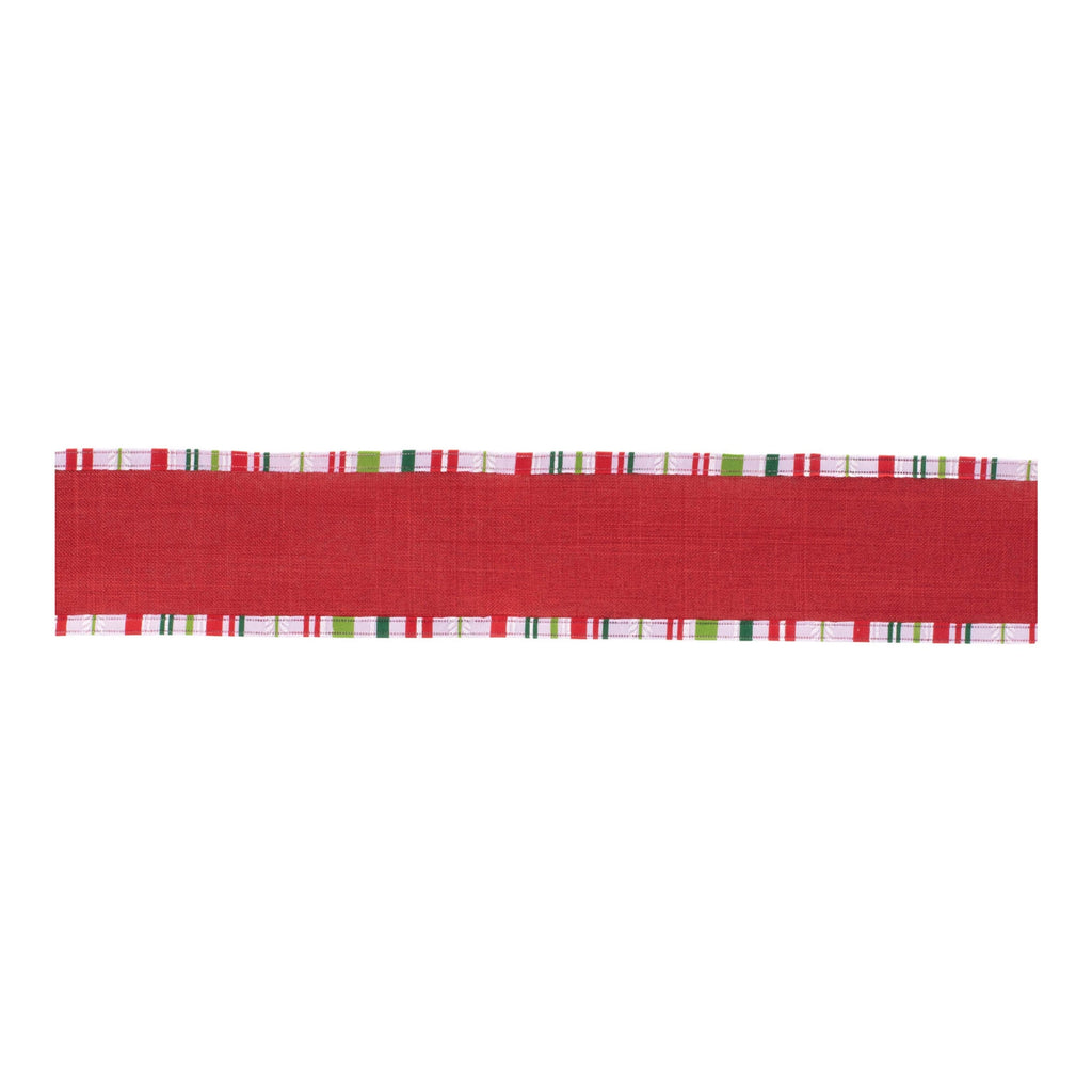 Striped Trim Wired Ribbon (Set of 2)