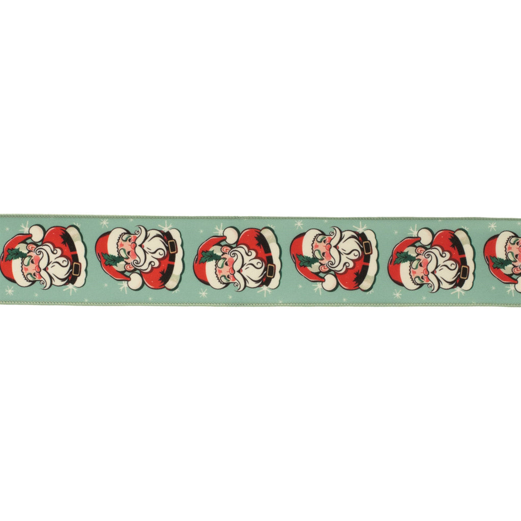 Nostalgic Santa Print Wired Ribbon (Set of 2)