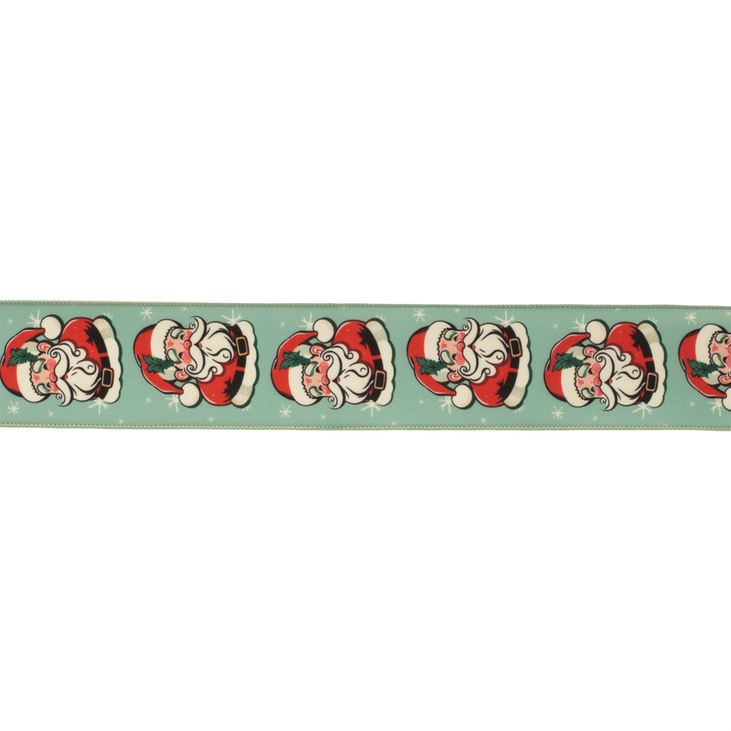 Nostalgic Santa Print Wired Ribbon (Set of 2)