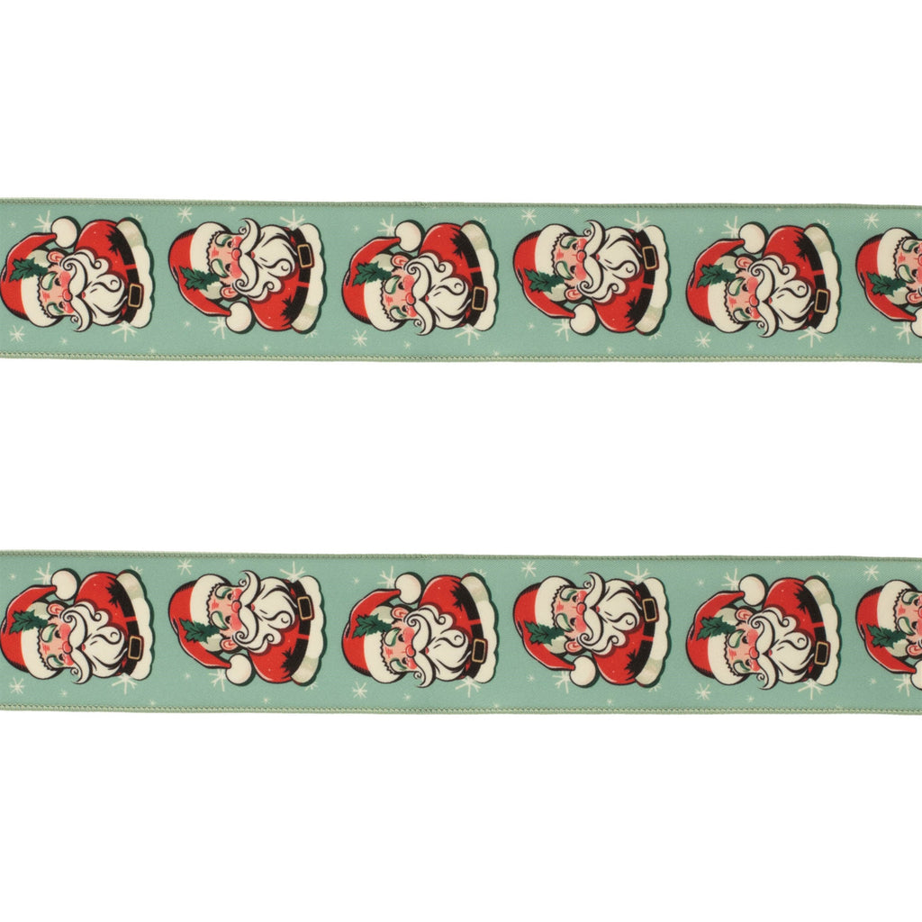 Nostalgic Santa Print Wired Ribbon (Set of 2)