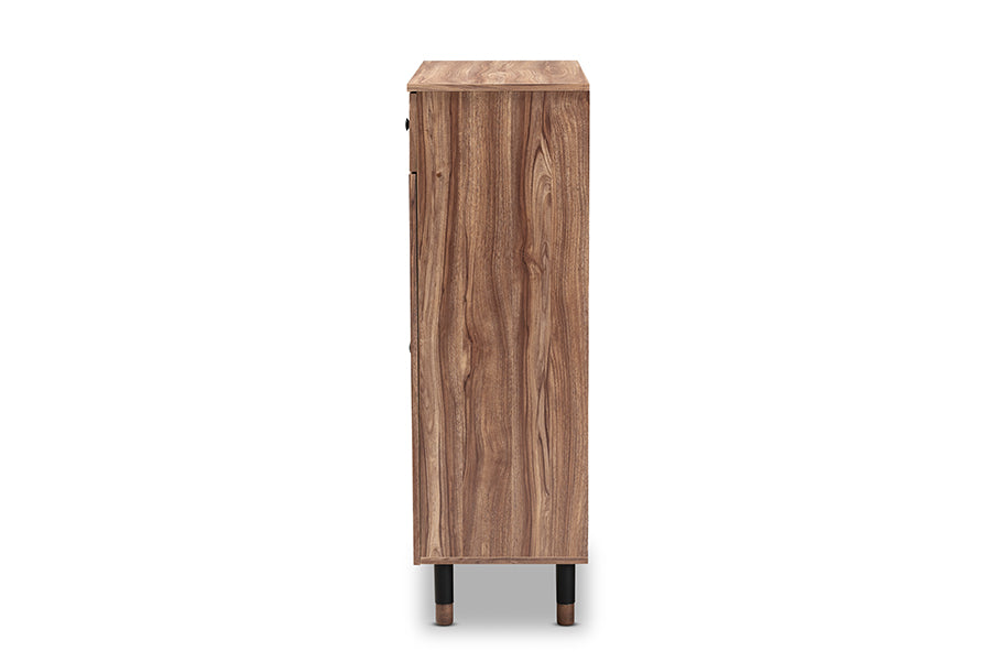 Baxton Studio Valina Modern and Contemporary 2-Door Wood Entryway Shoe Storage Cabinet with Drawer