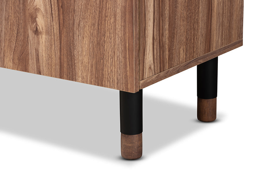 Baxton Studio Valina Modern and Contemporary 2-Door Wood Entryway Shoe Storage Cabinet with Drawer