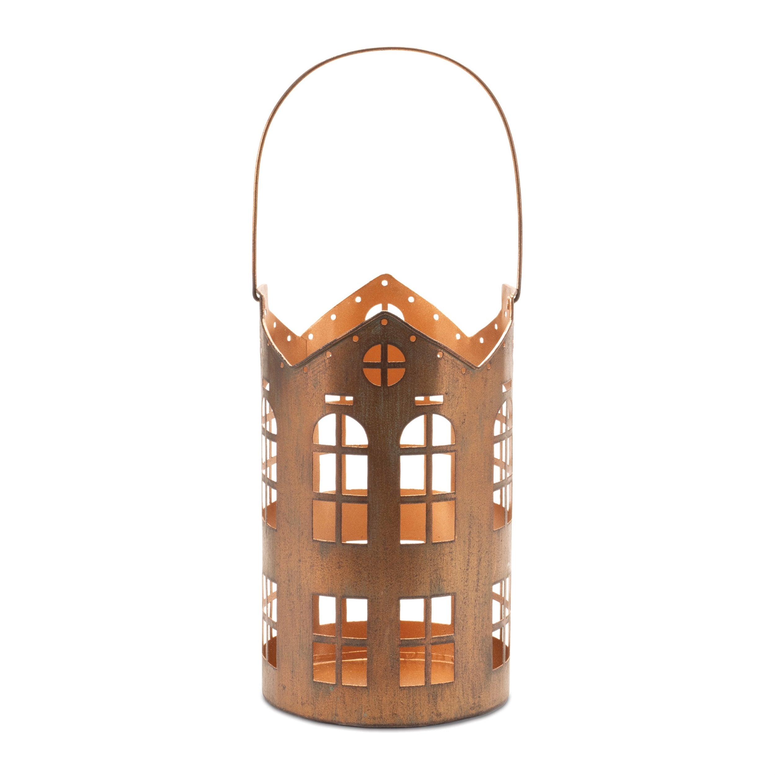 Punched Metal House Lantern (Set of 2)
