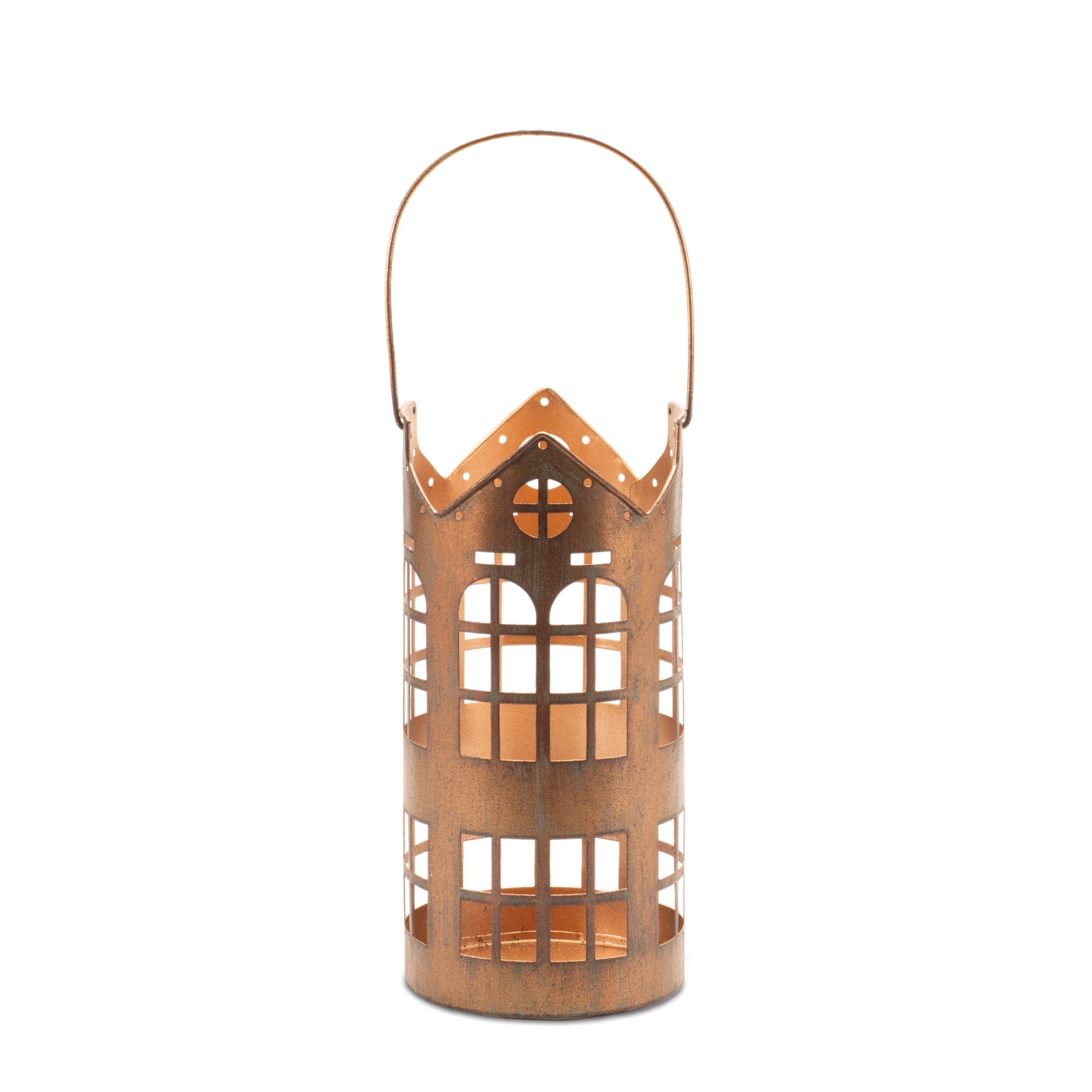 Punched Metal House Lantern (Set of 2)