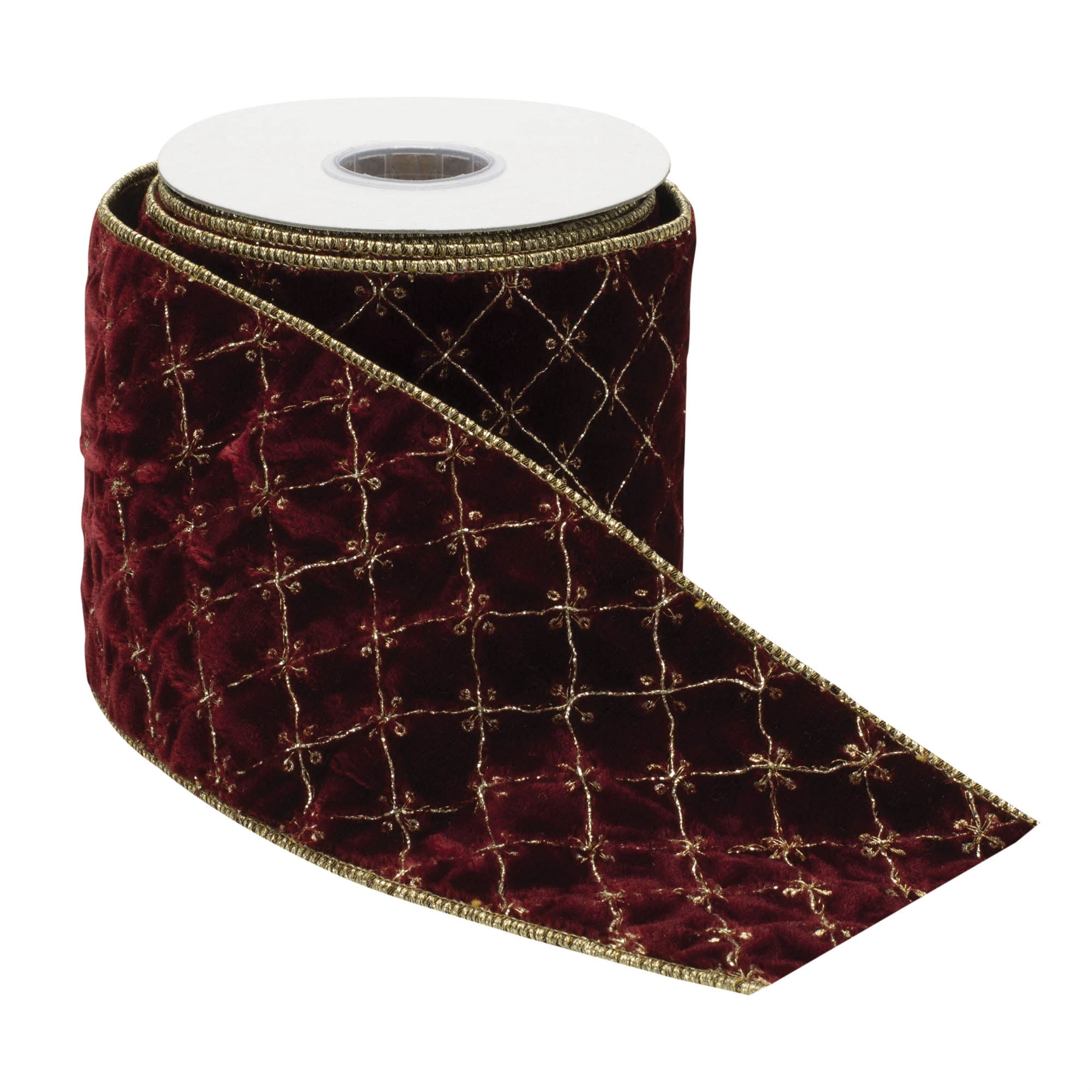 Ornate Diamond Pattern Wired Ribbon (Set of 2)
