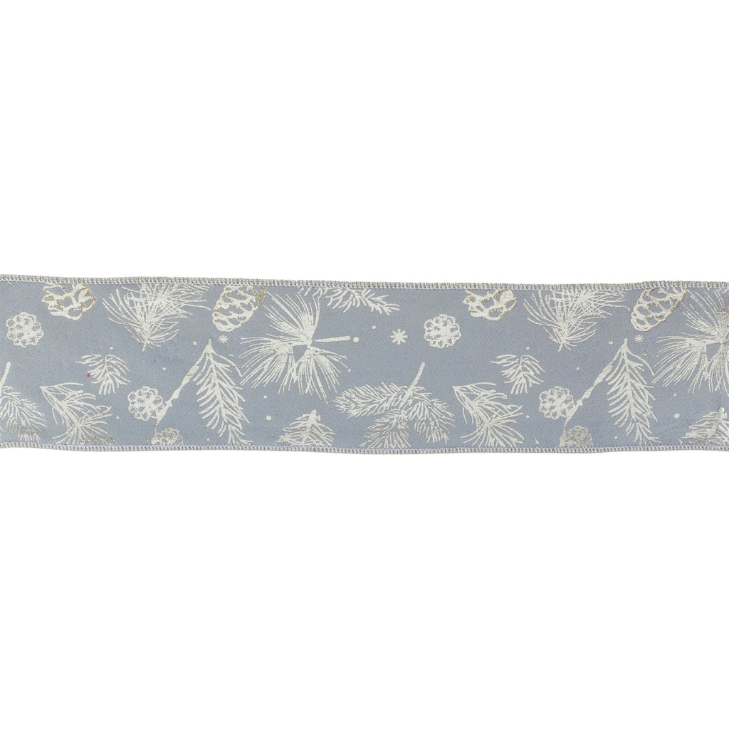 Pine and Pinecone Print Wired Ribbon (Set of 2)