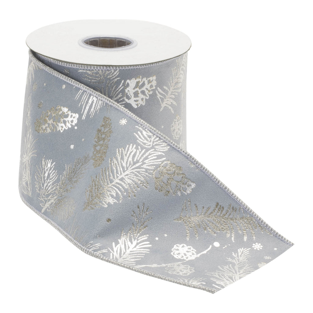 Pine and Pinecone Print Wired Ribbon (Set of 2)