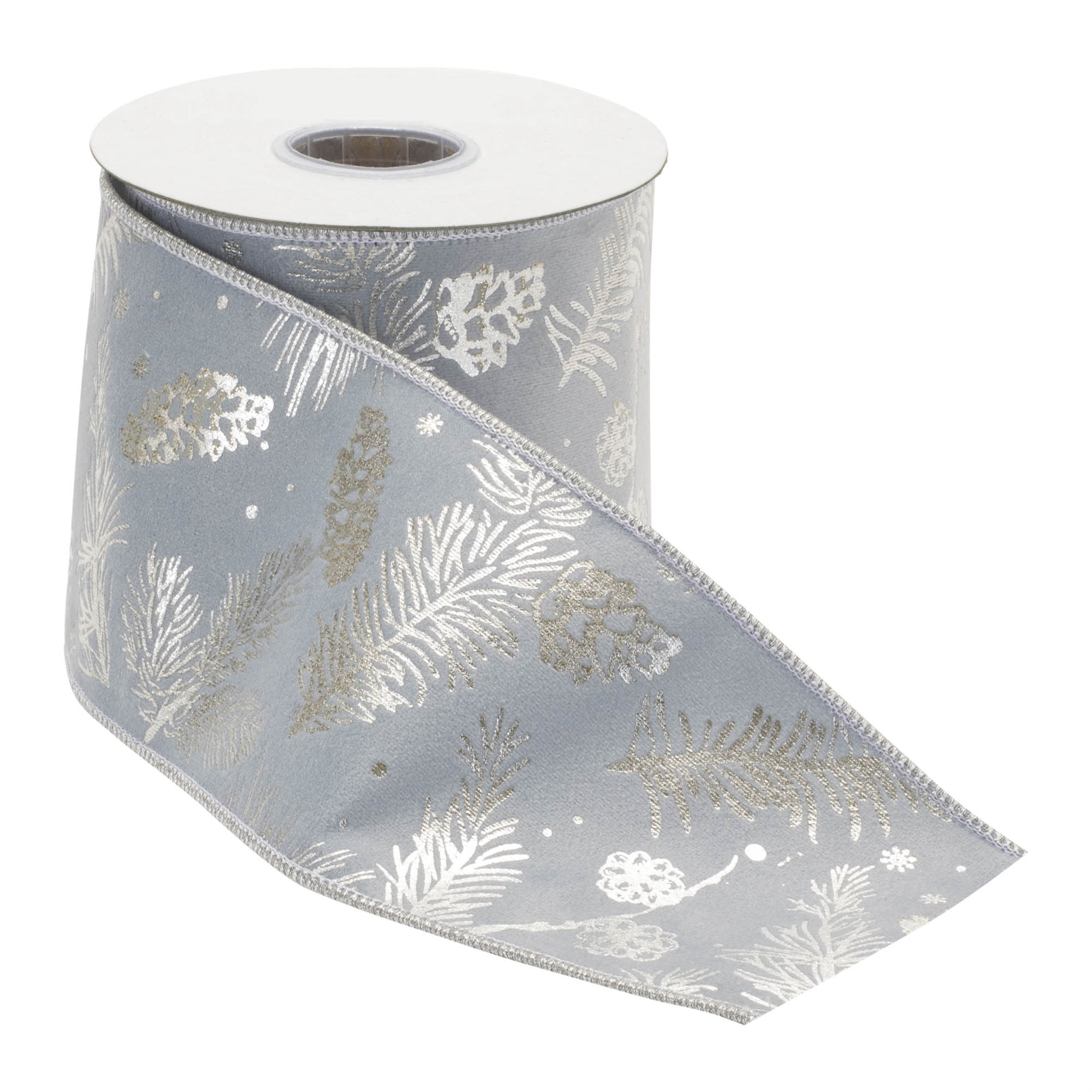 Pine and Pinecone Print Wired Ribbon (Set of 2)