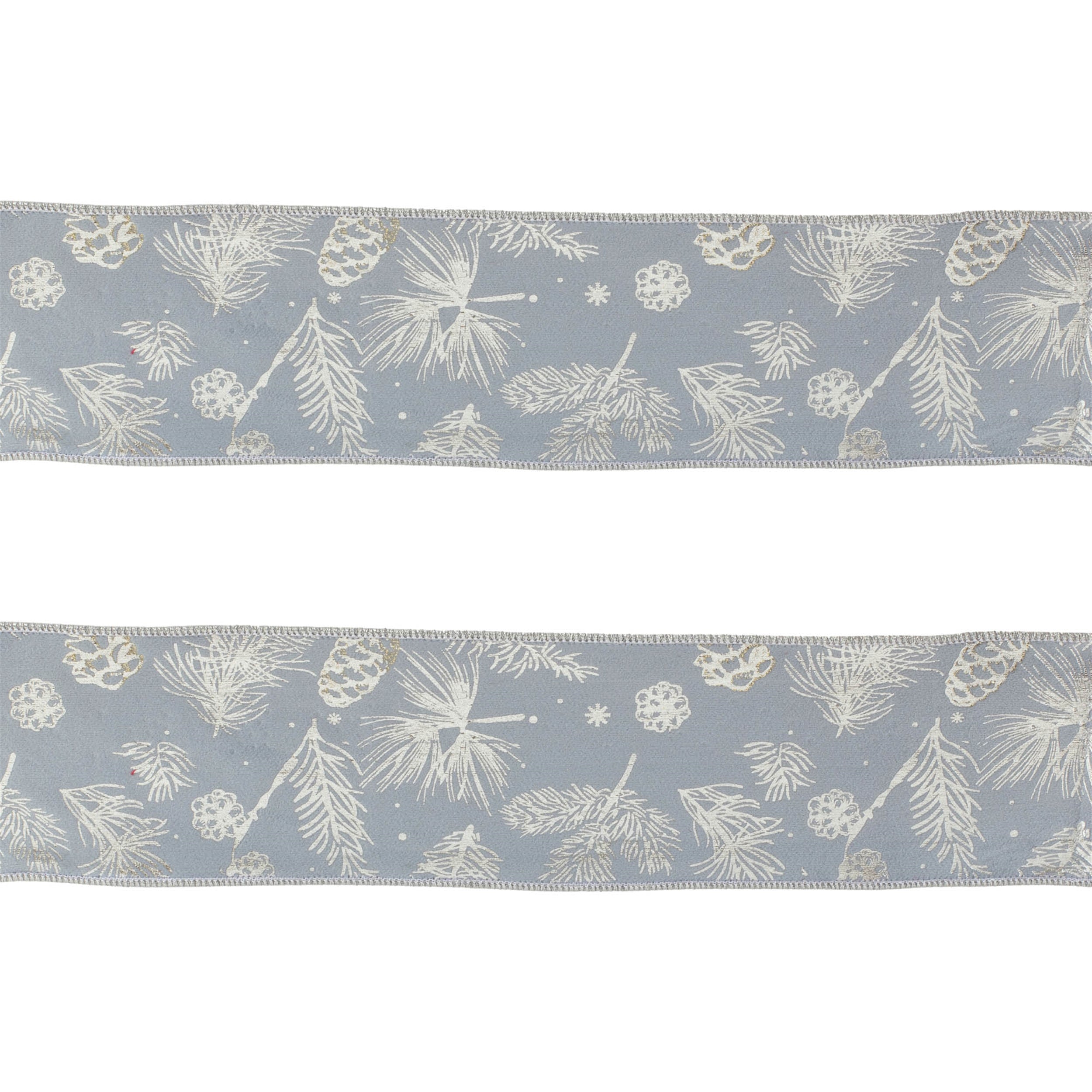 Pine and Pinecone Print Wired Ribbon (Set of 2)