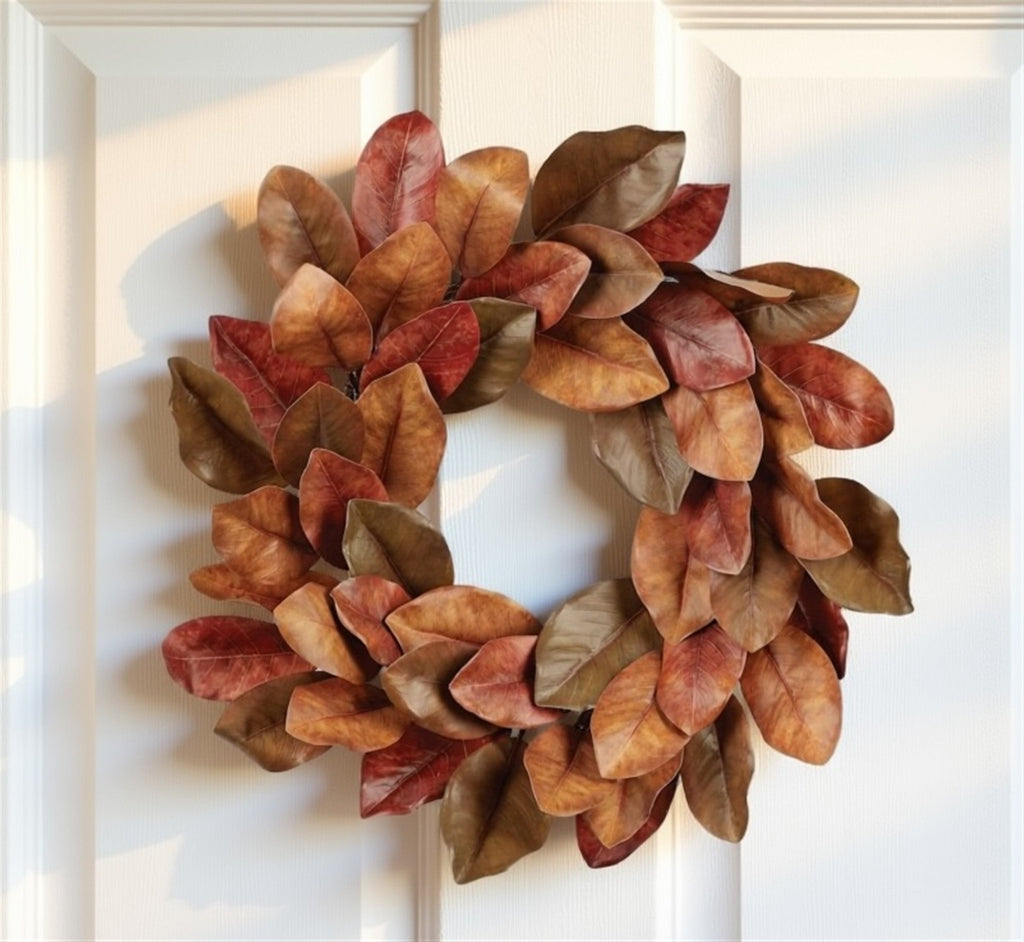 Fall Magnolia Leaf Wreath 24"D