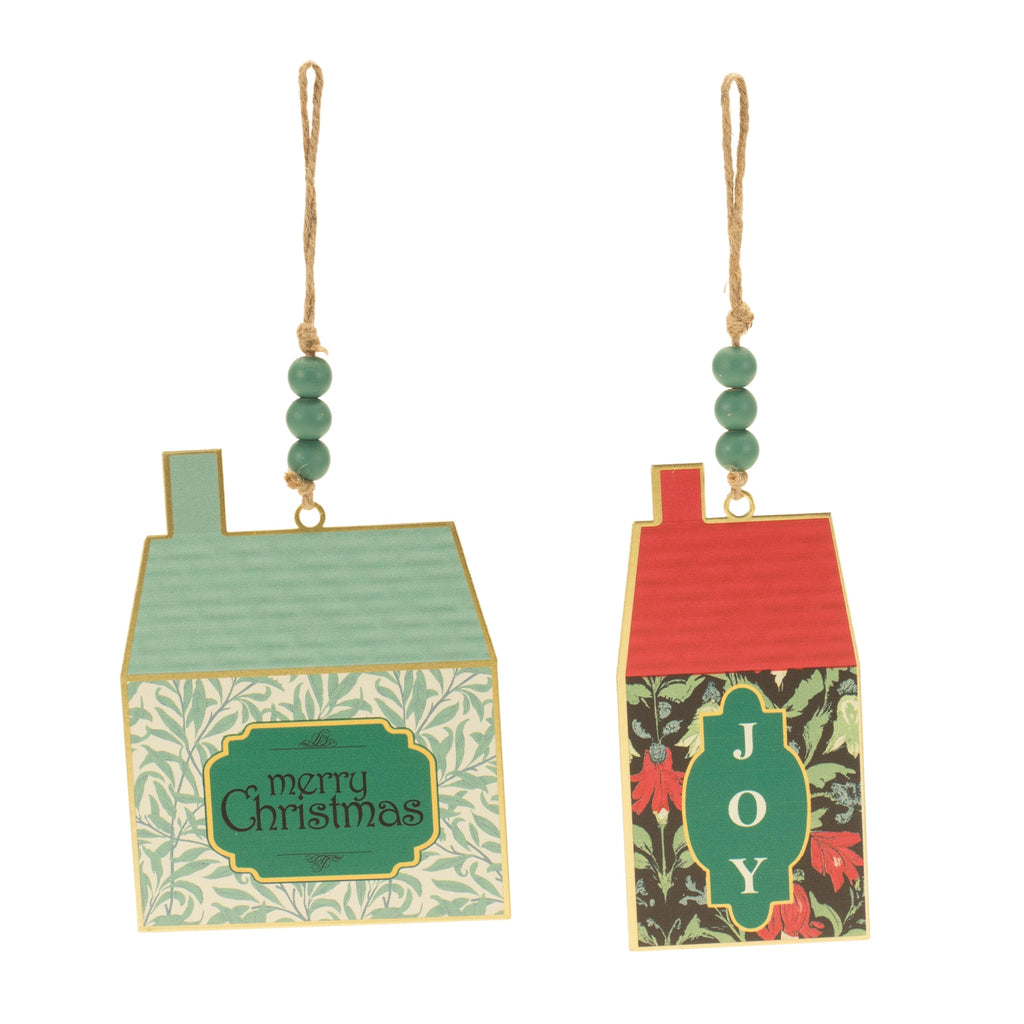 Holiday House Ornament (Set of 4) 6"H