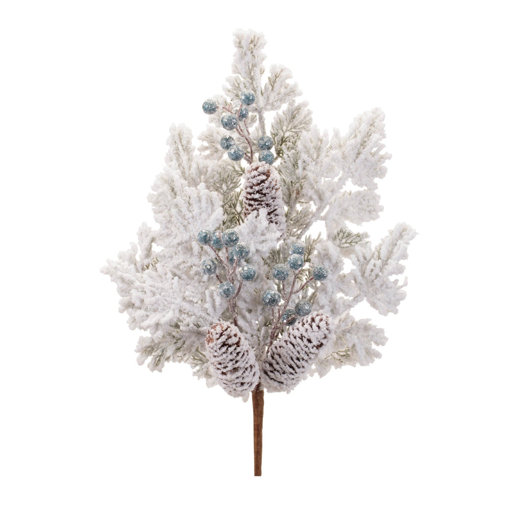 Flocked Pine Berry Spray (Set of 2)