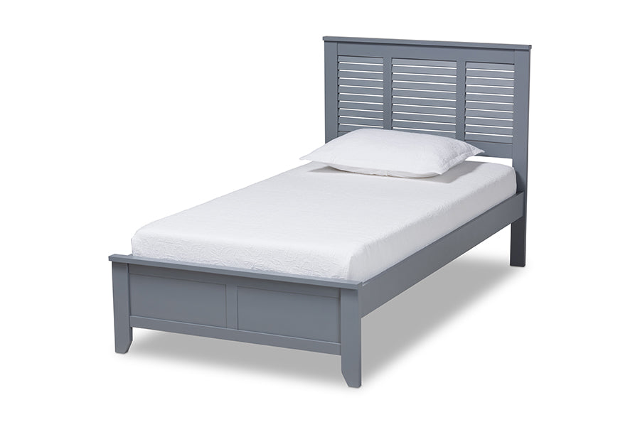 Baxton Studio Adela Modern and Contemporary Grey Finished Wood Twin Size Platform Bed
