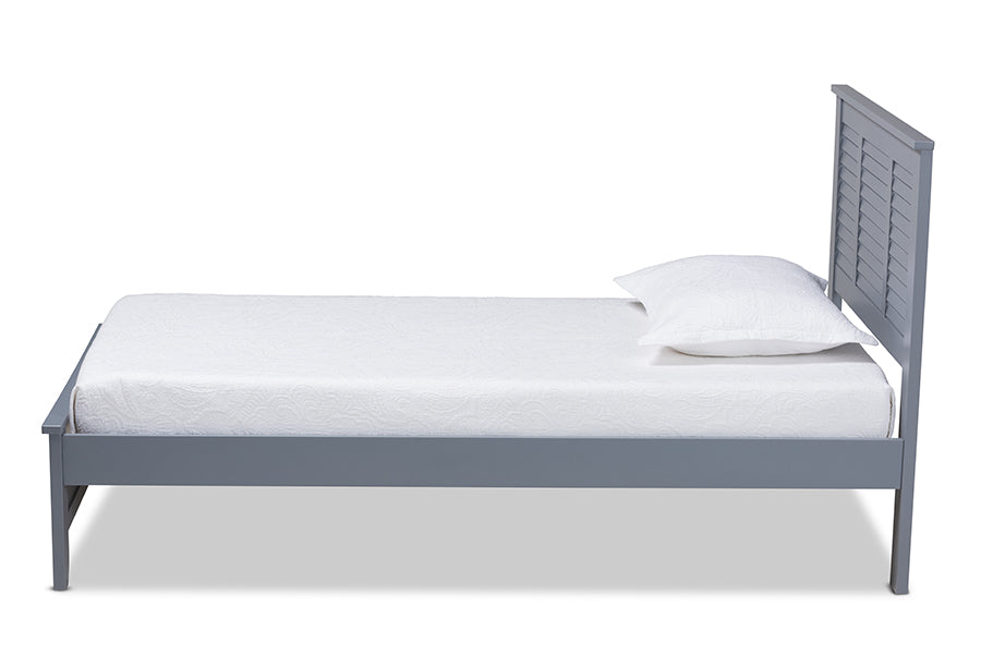 Baxton Studio Adela Modern and Contemporary Grey Finished Wood Twin Size Platform Bed