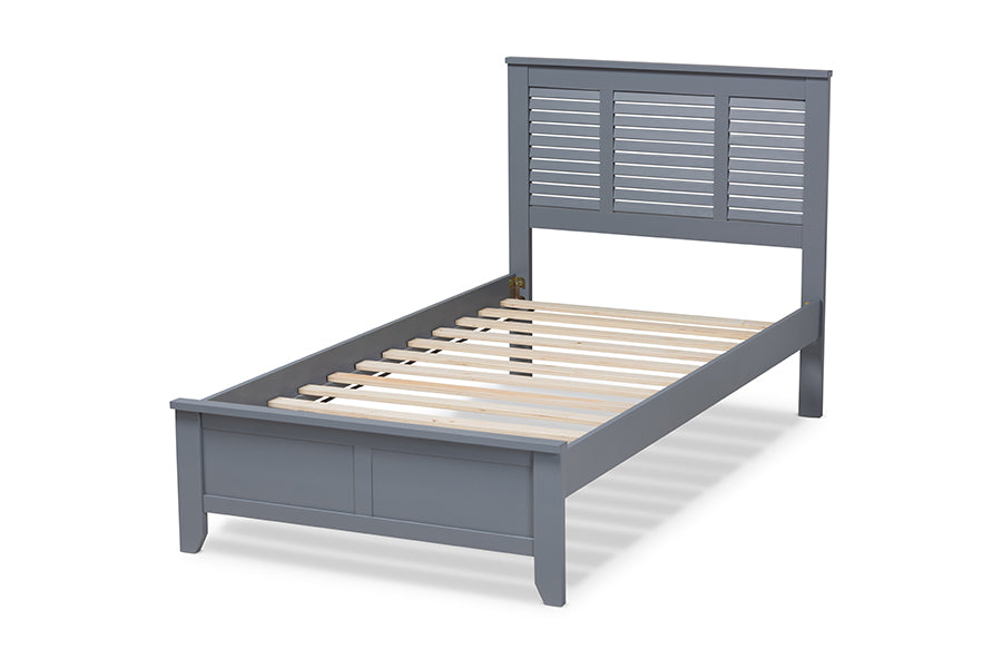 Baxton Studio Adela Modern and Contemporary Grey Finished Wood Twin Size Platform Bed