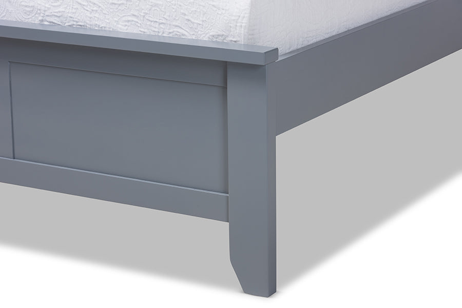 Baxton Studio Adela Modern and Contemporary Grey Finished Wood Twin Size Platform Bed