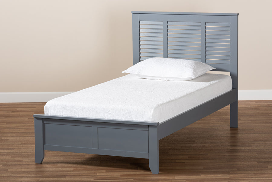 Baxton Studio Adela Modern and Contemporary Grey Finished Wood Twin Size Platform Bed