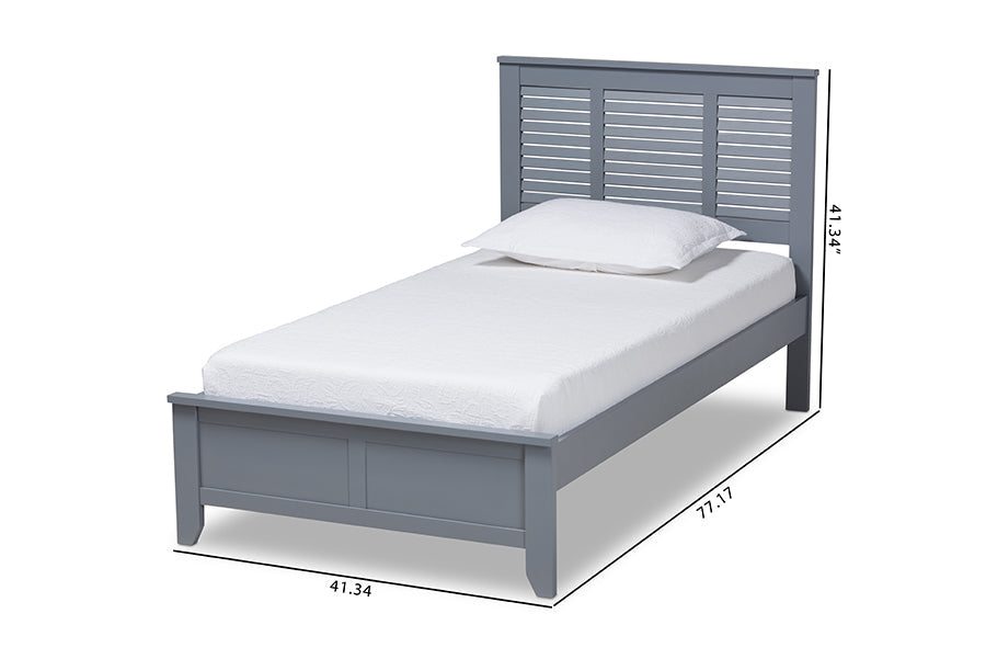 Baxton Studio Adela Modern and Contemporary Grey Finished Wood Twin Size Platform Bed