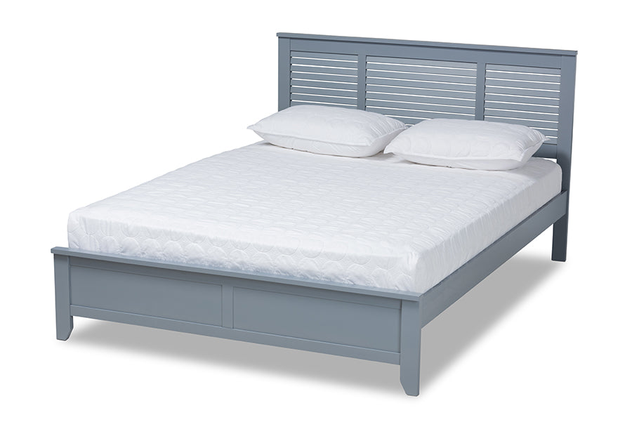 Baxton Studio Adela Modern and Contemporary Grey Finished Wood Full Size Platform Bed