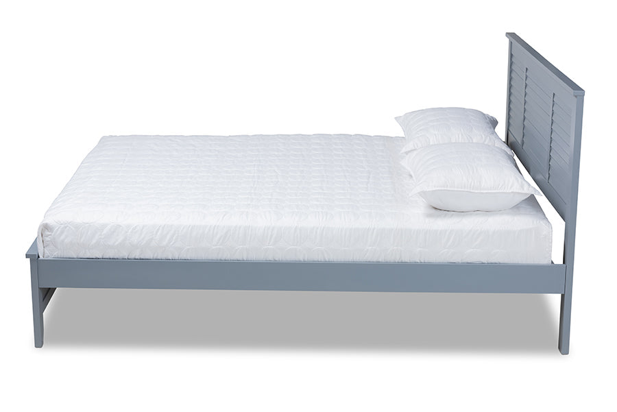 Baxton Studio Adela Modern and Contemporary Grey Finished Wood Full Size Platform Bed
