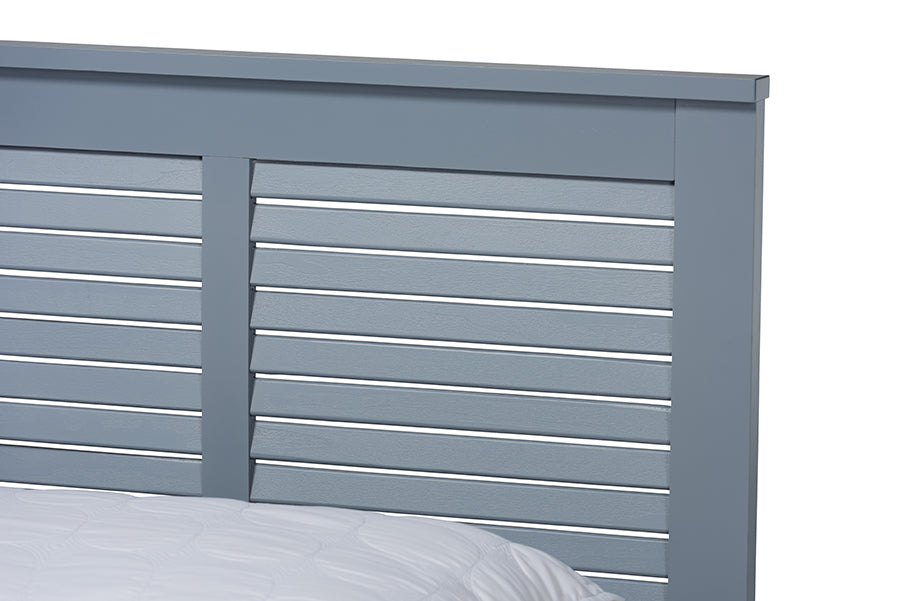 Baxton Studio Adela Modern and Contemporary Grey Finished Wood Queen Size Platform Bed