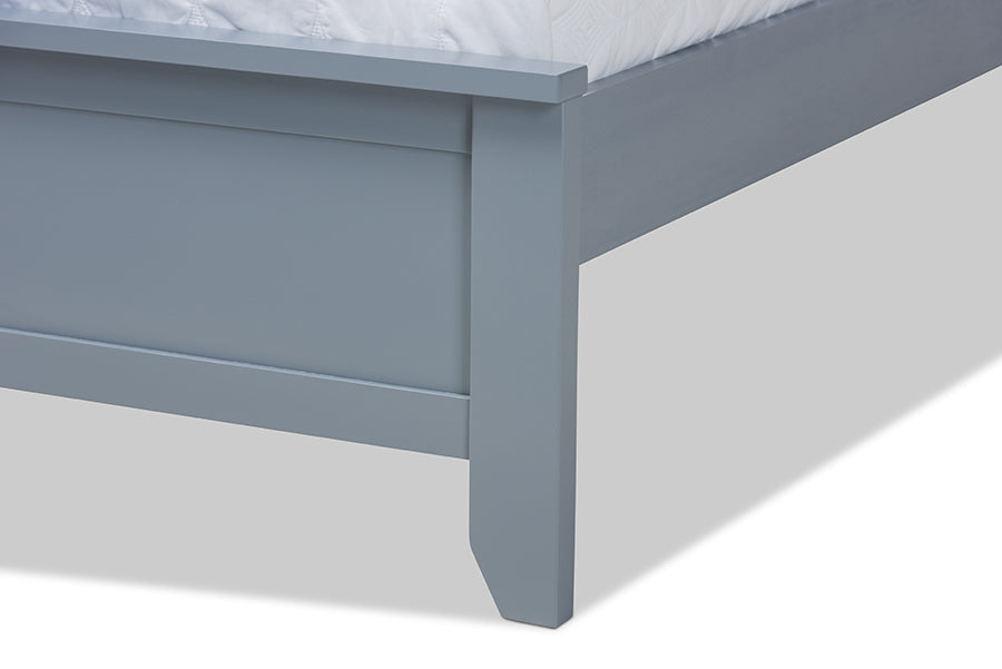 Baxton Studio Adela Modern and Contemporary Grey Finished Wood Queen Size Platform Bed