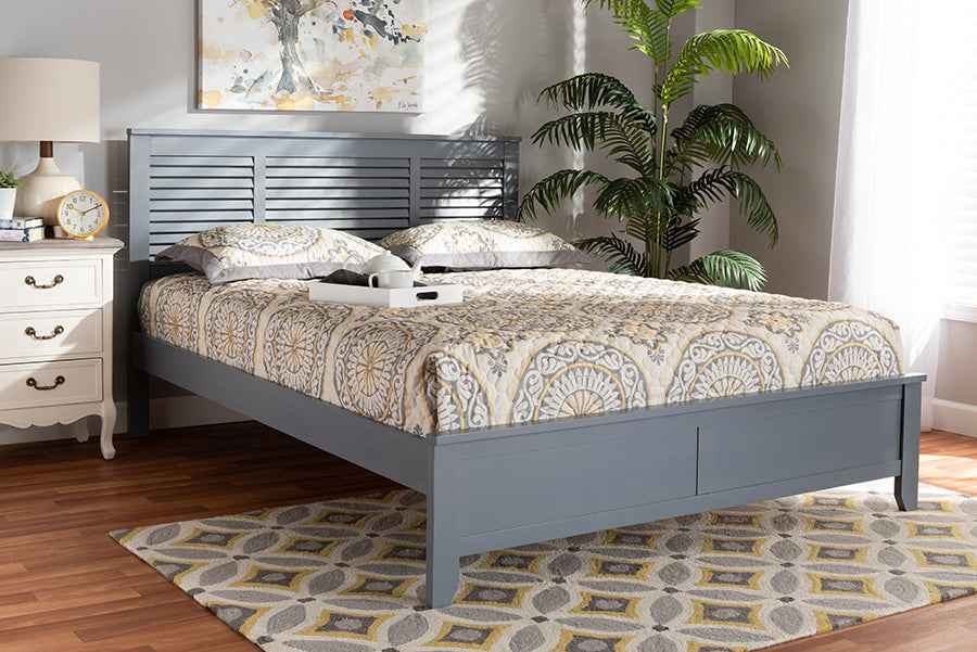 Baxton Studio Adela Modern and Contemporary Grey Finished Wood Full Size Platform Bed